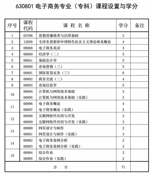 电子商务专业考试标准