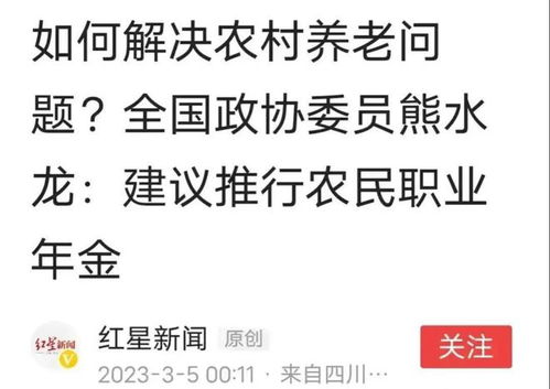 代表建议将农民基础养老金增至600元